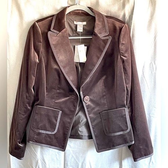 NWT Chocolate Brown Velvety Ann Taylor Blazer; Sz 6; Gorgeous for Fall & Winter! - Picture 4 of 15